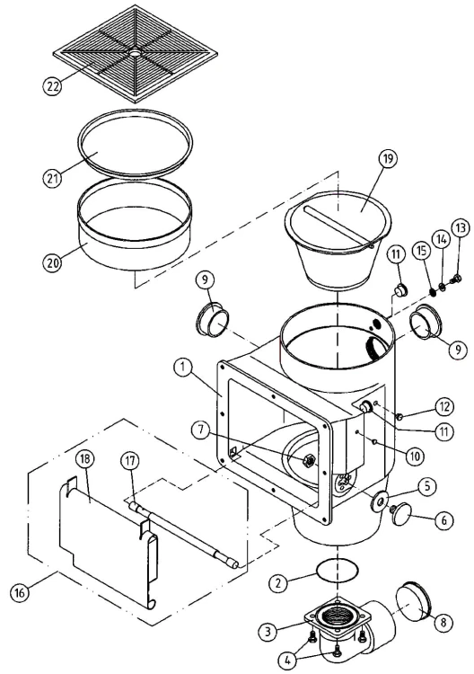 Koszyk Do Skimmera Z Brązu Hugo Lahme 1