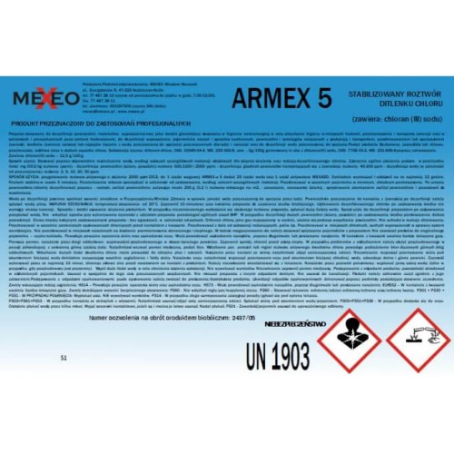 Armex 5L Mexacid 5L Dwuskładnikowy Dwutlenek Chloru Do Dezynfekcji Wody Basenowej 2