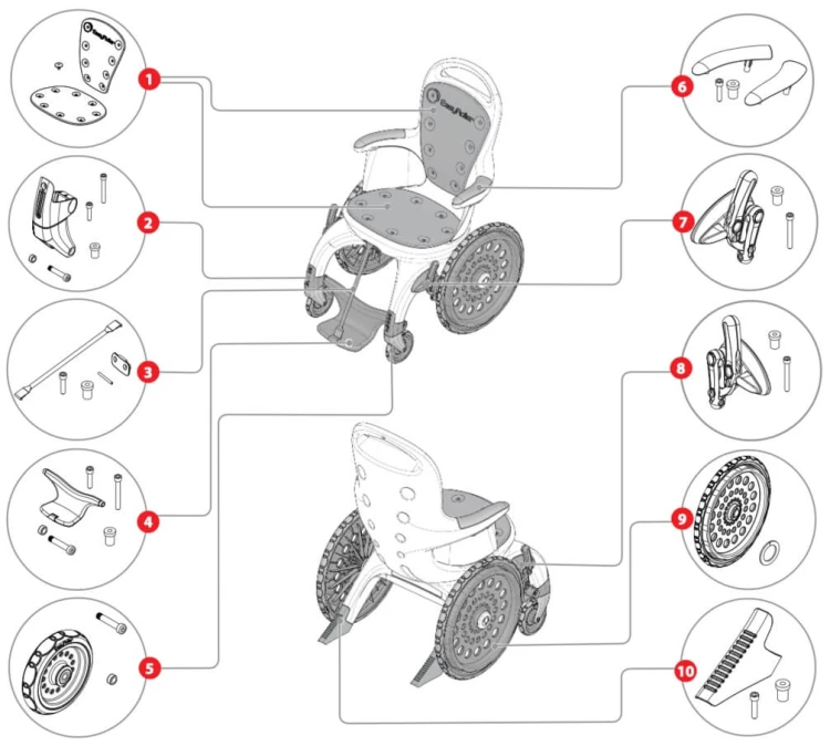 Wózek Inwalidzki Basenowy Bez Metalu Easyroller2 6