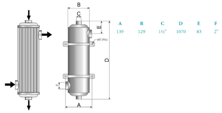 Wymiennik Ciepła Ze Stali Aisi 316 13-28-40-75-120 Kw 5