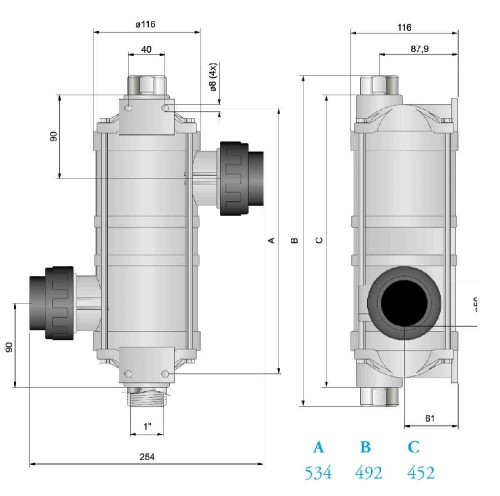Wymiennik Ciepła Stal Tytanowa Obudowa Z Tworzywa 40kw 70kw 1