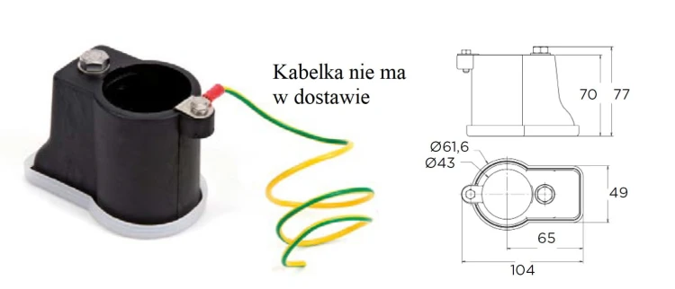 mocowanie drabiny w beton komplet czyli 2szt bhe49604