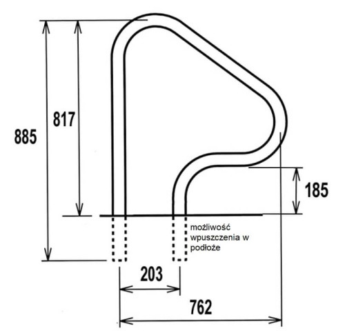 Poręcz Basenowa Fx-3 Montaż Na Podłożu 1