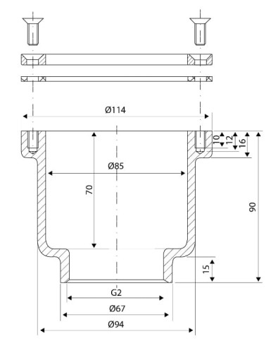 Odpływ Rynnowy Okrągły Brąz Do Basenów Foliowanych 1
