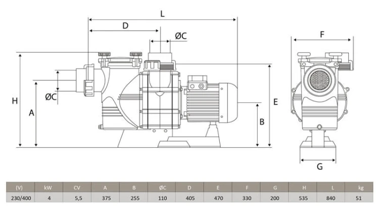 Pompa Basenowa ATLAS 75-150m3/H 5