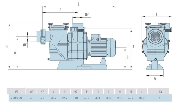 Pompa Basenowa ATLAS 75-150m3/H 6