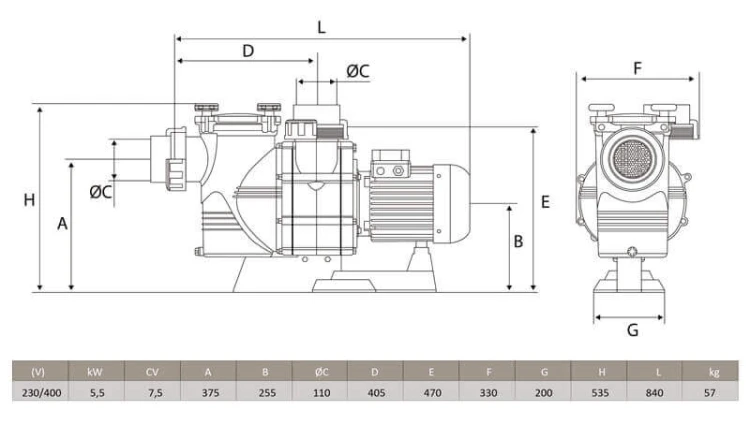 Pompa Basenowa ATLAS 75-150m3/H 7