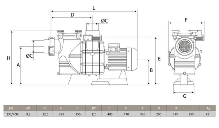 Pompa Basenowa ATLAS 75-150m3/H 11