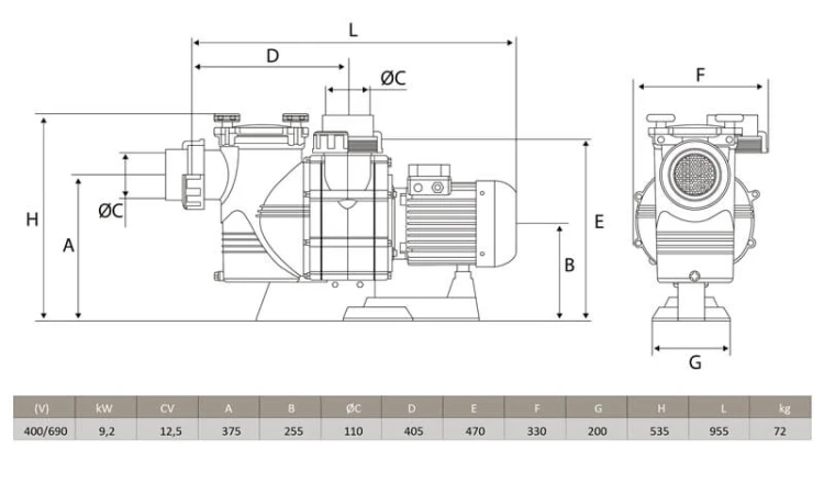 Pompa Basenowa ATLAS 75-150m3/H 12