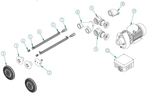 Masaż Double - Jet - Zestaw Końcowy Z Brązu 63m3/H 2