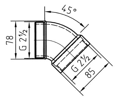 Masaż Z Brązu Tajfun Jet / Duo Jet - Przedłużenie Kątowe 45 Stopni 2