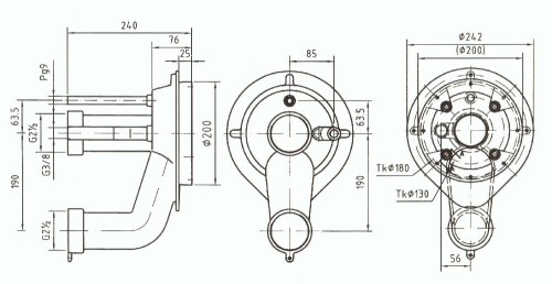 Masaż Z Brązu Tajfun Jet - Zestaw Montażowy 24Cm 2
