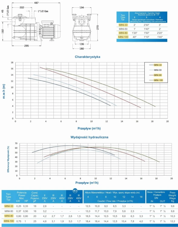 Pompa Basenowa Mini 9-14 M3/H 20-80 M3 3