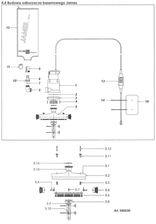 Odkurzacz Basenowy James Ręczny 4