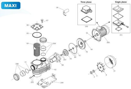 Pompa Basenowa Maxi 23-58 M3/H 50-120 M3 2