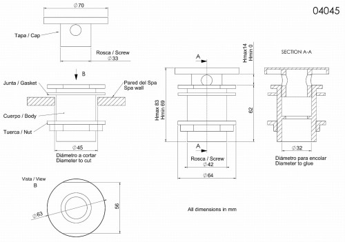 Dysza Ssąca Powietrza Regulowana Do Wanien Spa 2