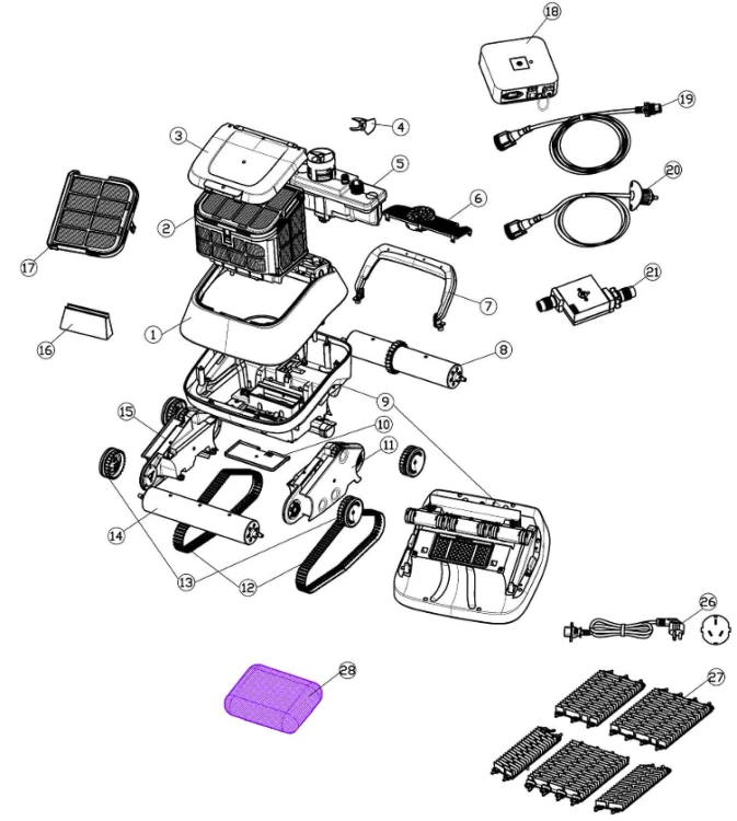 Odkurzacz Basenowy Robot Tebas 7310 Części 14