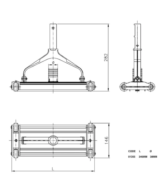 Szczotka Do Czyszczenia Basenu Aluminiowa Lekka 4
