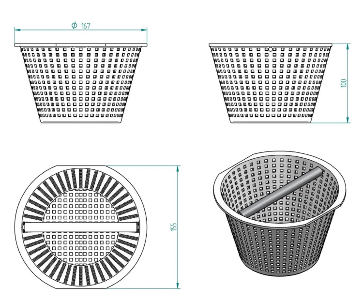 Koszyk Do Skimmera Z Brązu Hugo Lahme 3
