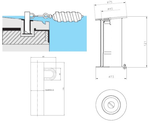 Zestaw Mocujący Do Lin Torowych Uchwyt i Kotwa 2