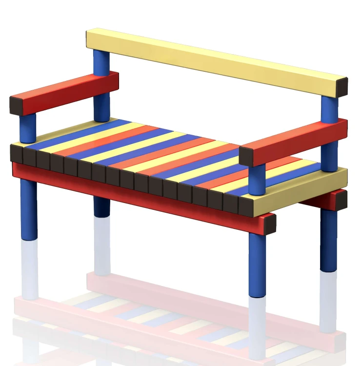 Ławka Dla Dzieci Z Tworzywa Z Oparciem 1