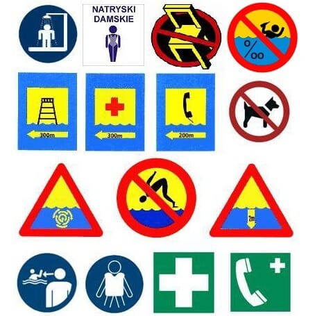 Znaki Basenowe Kąpieliskowe Ustawowe Lub Modyfikowane 1