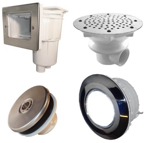 Skimmer Odpływ Dysza Lampa Z Ramkami Ze Stali Nierdzewnej 9