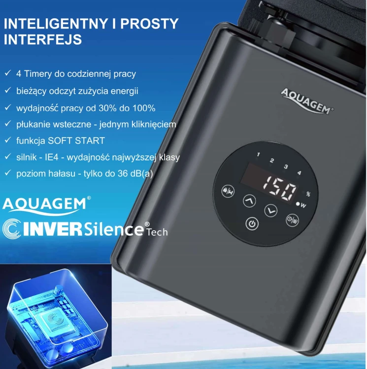 Pompa Basenowa Aquagem InverECO Regulowane Obroty 18-26 M3/H 30-100 M3 7