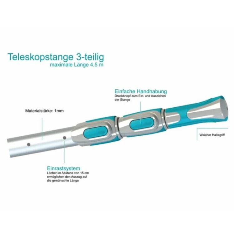 Teleskop Tyczka Aluminiowa 1,5 - 4,5m Bayrol Premium 9