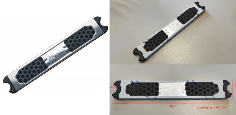 stopień do drabinki basenowej stalowy Flexipool z nakładkami gumowymi bez śrub bhe49600F stal 316