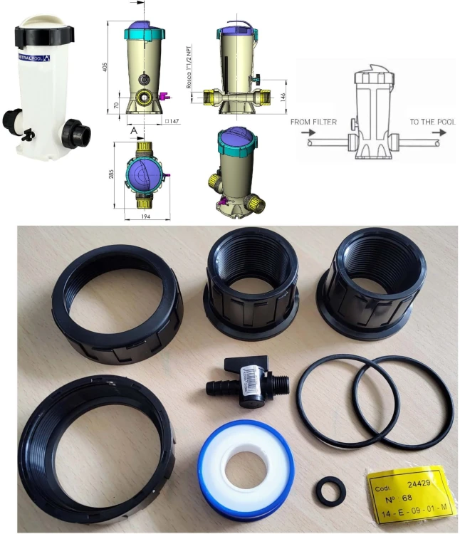 Dozownik Chloru I Bromu Chlorator Śluza 24429