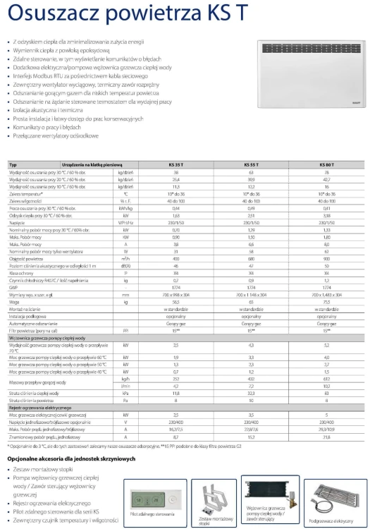 Osuszacz Basenowy Powietrza Kaut Na Scianę Dane Techniczne