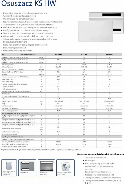 Osuszacz Basenowy Powietrza Kaut Zascienny Dane Techniczne