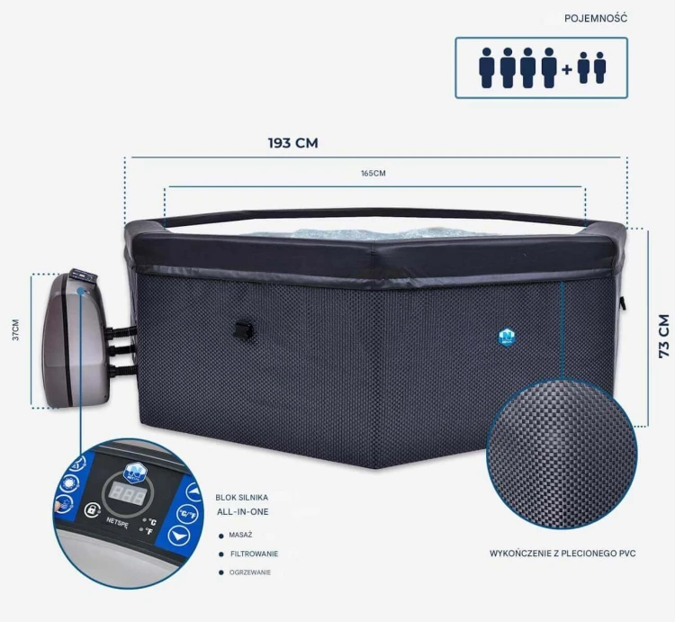 Netspa Octopus Solidne Spa Ogrodowe Masaż Meble 8