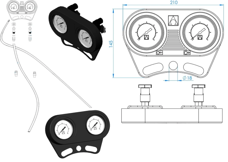 Panel Manometrów Pomiaru Cisnienia Astralpool 2