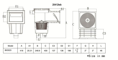 Skimmer Euro Tebas Folia Ceramika Śnieżnobiały 8