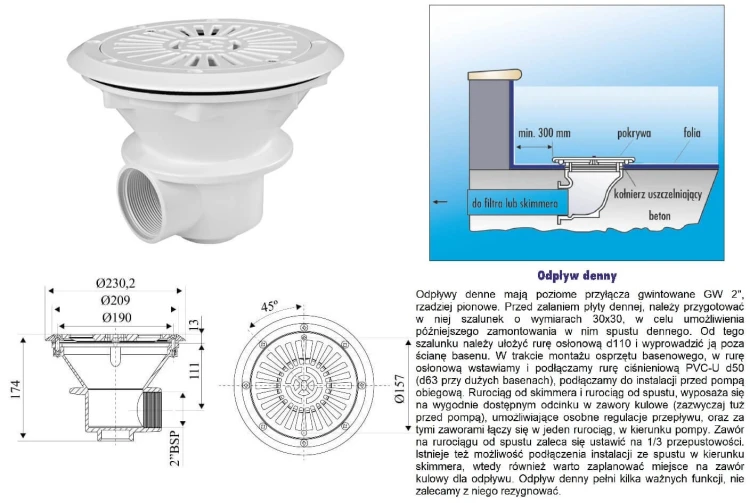 odpływ denny do basenu wysokość 20 cm, 1m rury fi50, 7024705 00271 24304.jpg