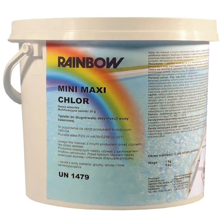 Chlor Do Basenu Mini Tabletki 20g Wolnorozpuszczalne 5kg.webp