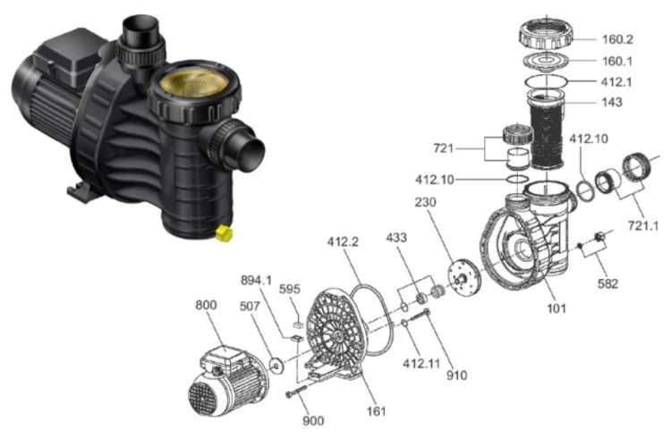 Pompa Basenowa Aqua Plus 4-11 M3/H 12-60 M3 5