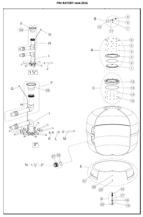 Filtr Piaskowy Do Basenu - Batory 11