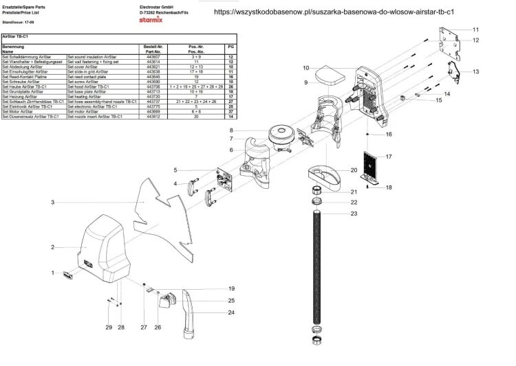 Suszarka Basenowa Do Włosów Starmix Airstar Tb-C1 4