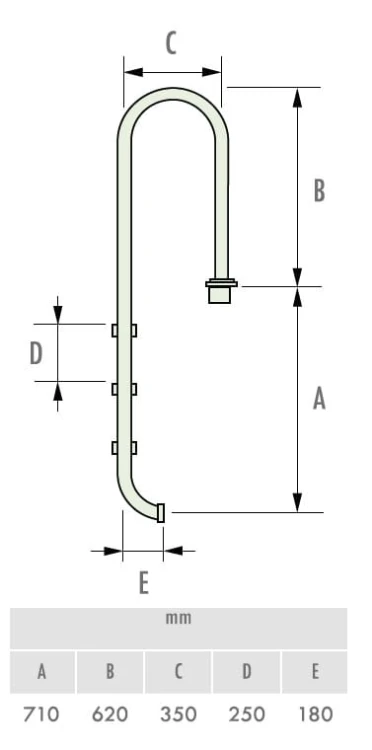 Drabinka Do Basenu Lina Stal 304 Nakładki Antislip 2-5 Stopni 6