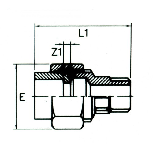 Śrubunek Dwuzłączka Pvc - Mosiądz/Brąz Kw/Gz 1