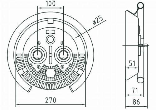 Masaż Z Brązu Tajfun Jet / Duo Jet - Uchwyt Nierdzewny 1