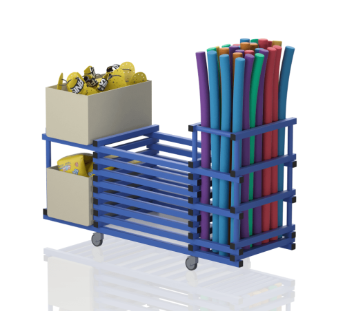 Wózek Basenowy Na Sprzęt I Makarony Z Dwiema Półkami 3