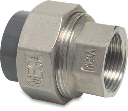 Śrubunek Dwuzłączka Pvc - Stal Nierdzewna Kw/Gw 1