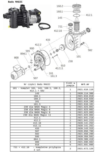Pompa Basenowa Speck Badu Magic Części Zamienne 3