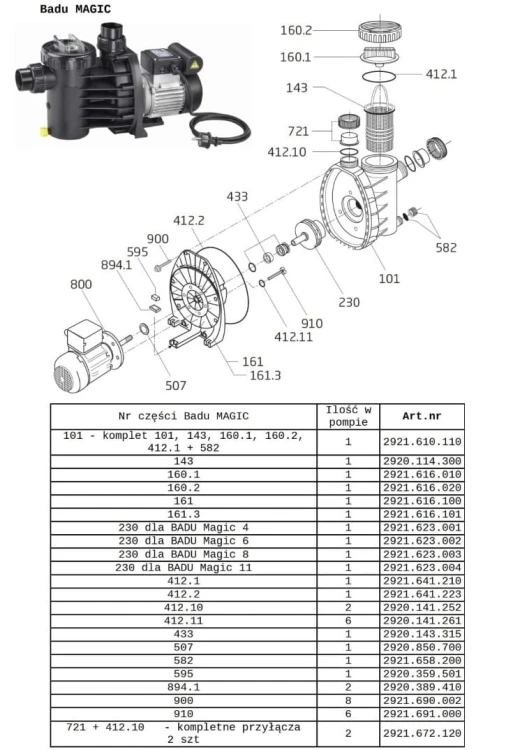 Pompa Basenowa Speck Badu Magic Części Zamienne 3