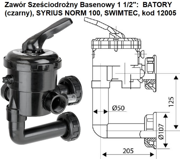 Zawór Sześciodrożny Basenowy Różne Rodzaje 11