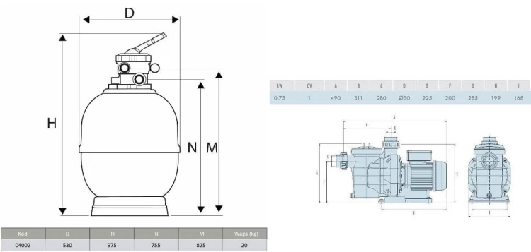 Filtr Do Basenu Z Pompą - Zestaw Syrius Top 2 14